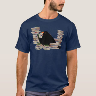 Camiseta Pájaros negros y libros que leen el libro de obser