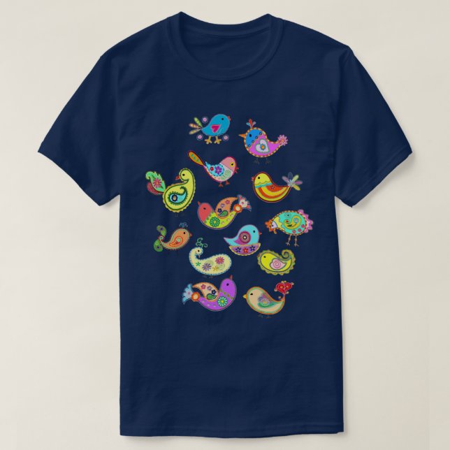 Camiseta pájaros paisajistas 1 (Diseño del anverso)