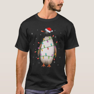 Camiseta Pájaros pingüinos navidades iluminando a Santa Hat