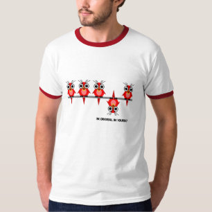 Camiseta pájaros rojos lindos