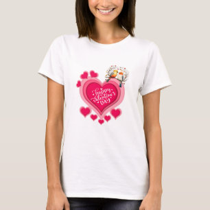 Camiseta Pájaros románticos en rama Día de San Valentín y c