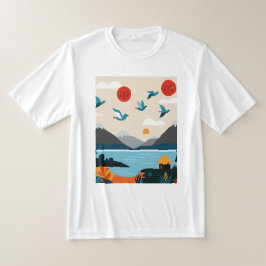 Camiseta Pájaros sobre un lago