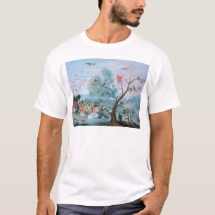 Camiseta Pájaros tropicales en un paisaje