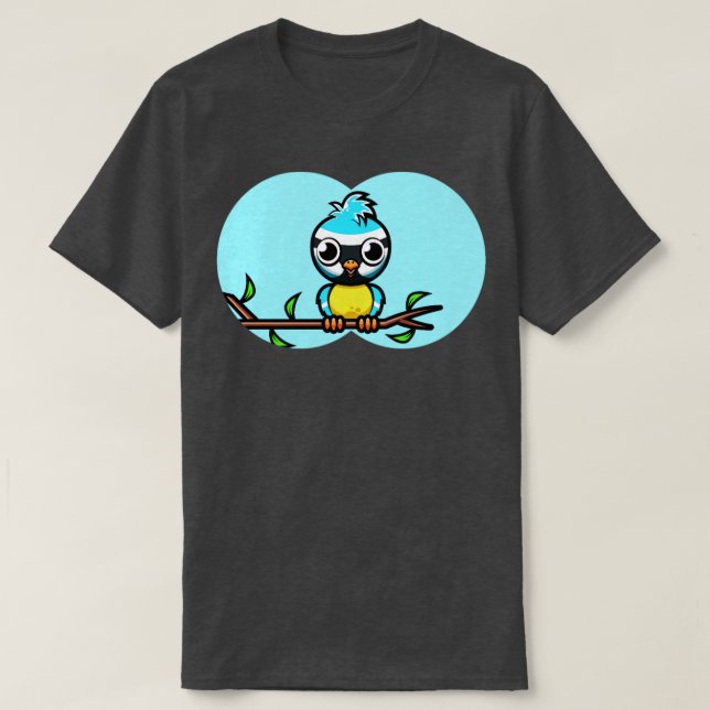 Camiseta Pájaros viendo azul el nerd de pájaro (Diseño del anverso)