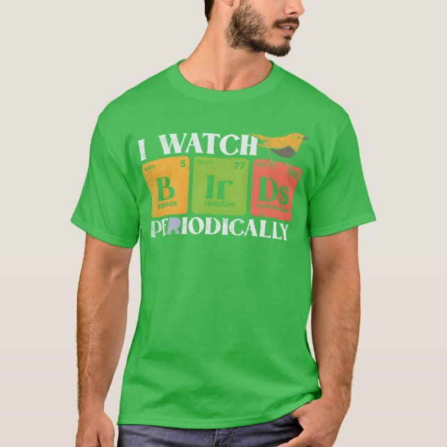 Camiseta Pájaros vigilando aves fritas periódicas para obse (Anverso)