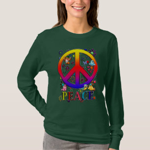 Camiseta Pájaros y flores retros modernos del texto del