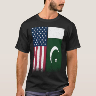 Camiseta Pakistán Banderas paquistaníes norteamericanas eno