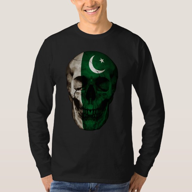 Camiseta Pakistan Flag Skull Pakistani Roots Proud Patrioti (Anverso)