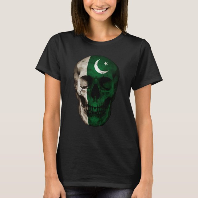 Camiseta Pakistan Flag Skull Pakistani Roots Proud Patrioti (Anverso)