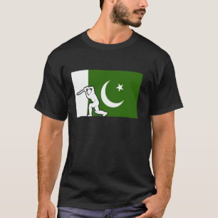 Camiseta Pakistán: Jugadores de críquet con bandera de Paki