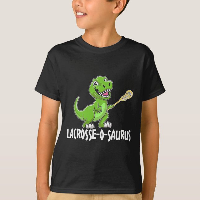 Camiseta Pala de lacrosse T-rex Dino Lacrosse  (Anverso)