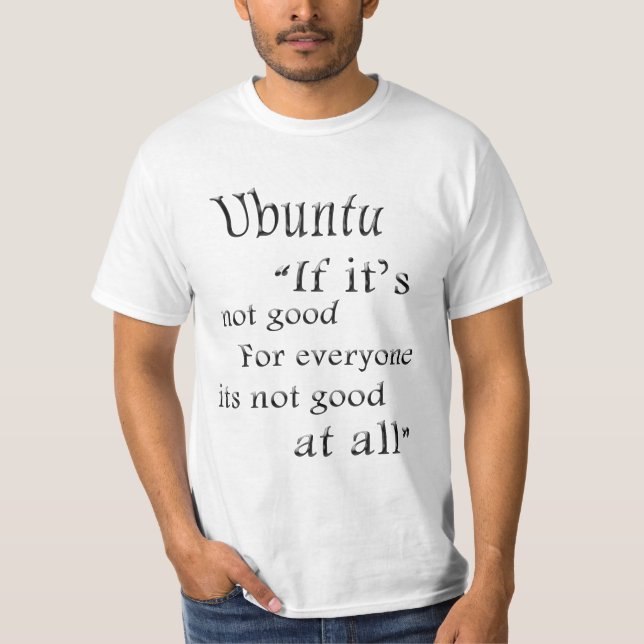 Camiseta Palabra africana para la unidad (Anverso)