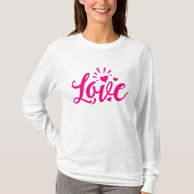 Camiseta Palabra de amor rosa (Anverso)