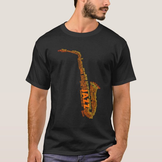 Camiseta Palabra De Jazz De Saxofón (Anverso)