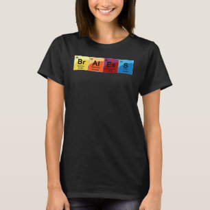 Camiseta Palabra de tabla periódica de braless elemental