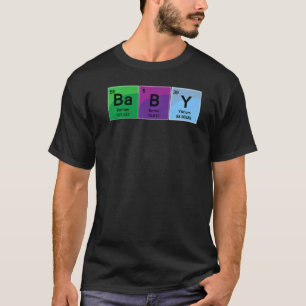 Camiseta Palabra de tabla periódica elemental para bebés
