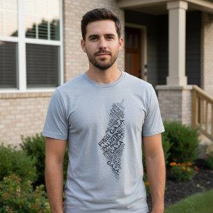 Camiseta Palabra en la nube del mapa libre de Gaza