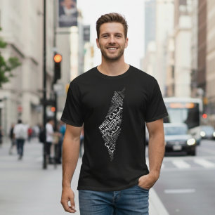 Camiseta Palabra en la nube del mapa libre de Gaza