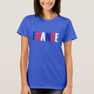 Camiseta Palabra FRANCIA en bandera de color tricolor del p