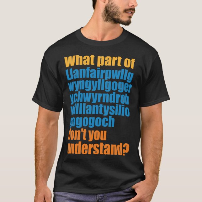 Camiseta Palabra galesa más larga (Anverso)