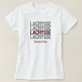 Camiseta Palabra Lacrosse con molestias de marrón