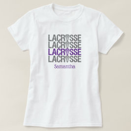 Camiseta Palabra Lacrosse púrpura alterada