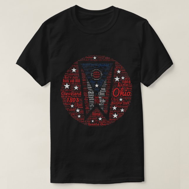 Camiseta Palabra Ohio masculina Art Dark T-Shirt (Diseño del anverso)