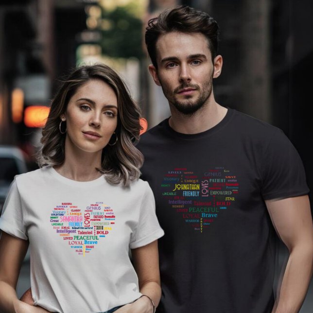 Camiseta Palabra personalizado Art Heart Keepsake (Subido por el creador)