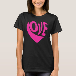 Camiseta Palabra rosa del corazón de amor