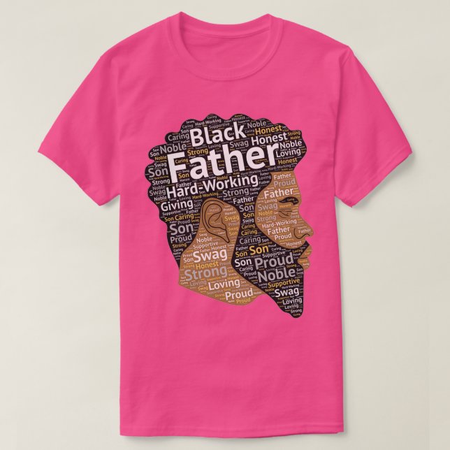 Camiseta Palabras afroamericanas de padre negro en el cabel (Diseño del anverso)