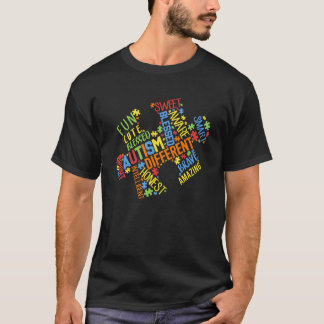 Camiseta Palabras autistas del rompecabezas del rompecabeza