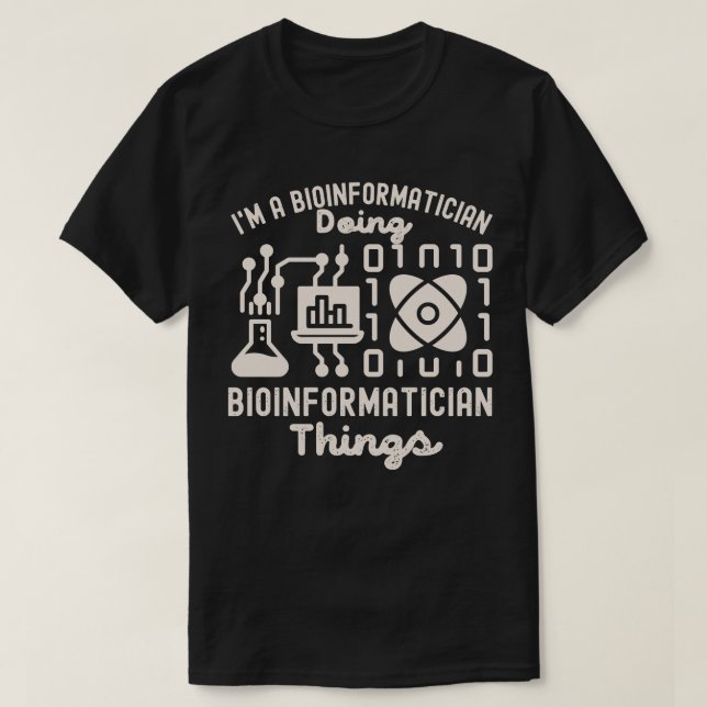 Camiseta Palabras bioinformáticas, doctorado en bioinformát (Diseño del anverso)