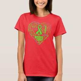 Camiseta Palabras cardíacas no Hodgkins Linfoma