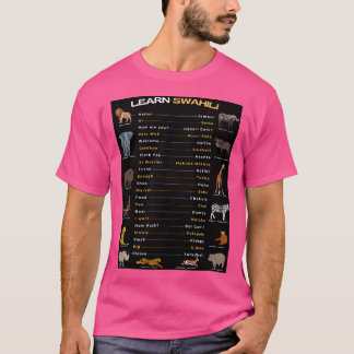 Camiseta Palabras comunes en swahili Frases Saludos Y Anima