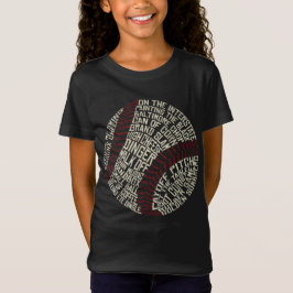 Camiseta Palabras de arte de la terminología del béisbol