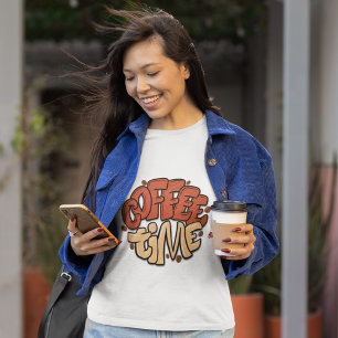 Camiseta Palabras de caligrafía de tiempo de café