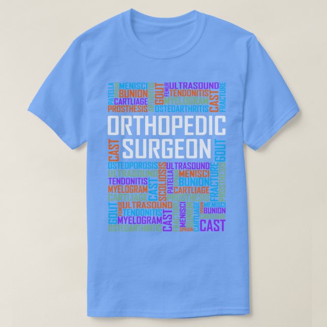 Camiseta Palabras de cirujano ortopédico (Diseño del anverso)
