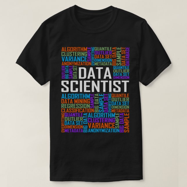 Camiseta Palabras de Data Scientist (Diseño del anverso)