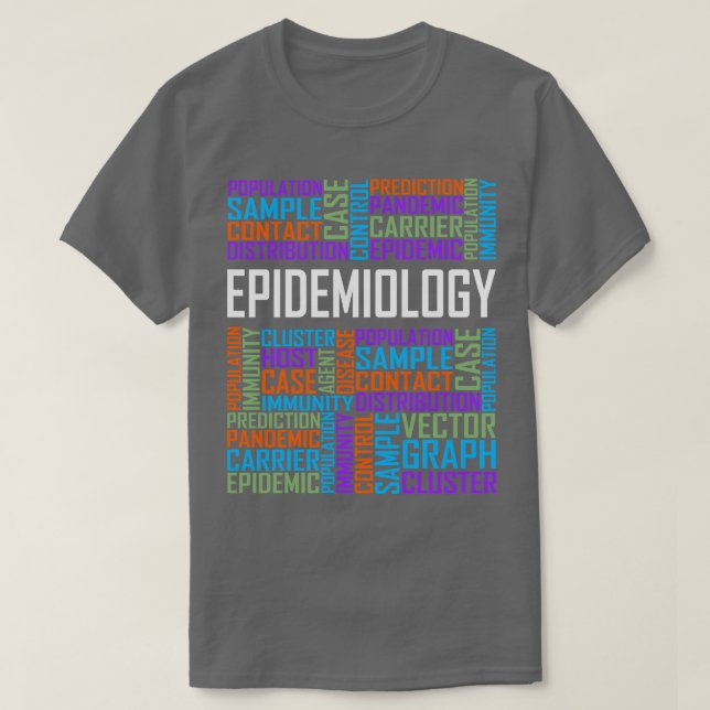 Camiseta Palabras de Epidemiología (Diseño del anverso)