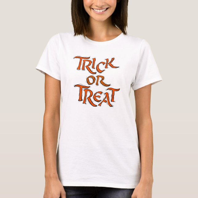 Camiseta Palabras de Halloween Trick o Treat (Anverso)