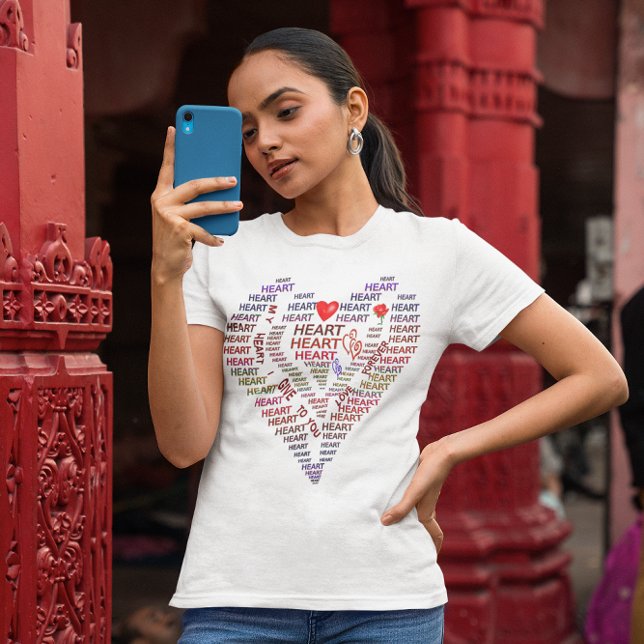 Camiseta Palabras de las mujeres del corazón (Words of Heart Womens T-Shirt)