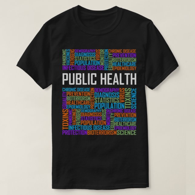 Camiseta Palabras de salud pública entregan a trabajador de (Diseño del anverso)