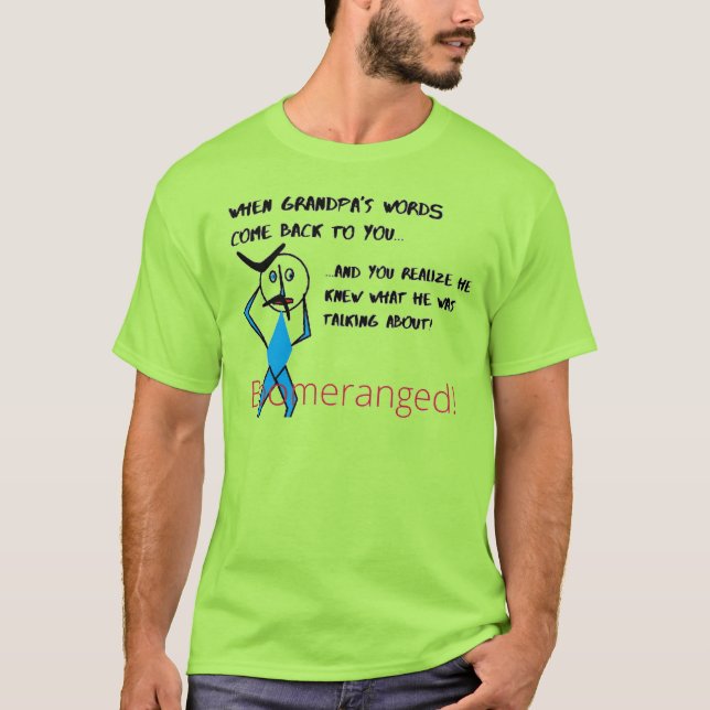 Camiseta Palabras del abuelo de Lime Green - Boomeranged (Anverso)