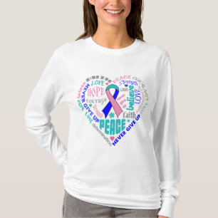 Camiseta Palabras del corazón de la conciencia del cáncer