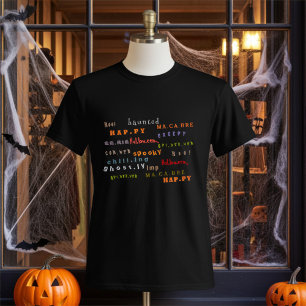 Camiseta Palabras del Espíritu de Halloween, Elegante Color
