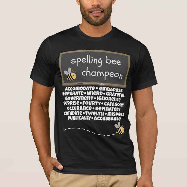 Camiseta Palabras deletreadas mal Champeon del concurso de (Anverso)
