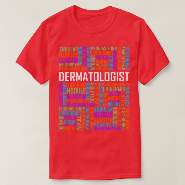 Camiseta Palabras dermatológicas (Diseño del anverso)