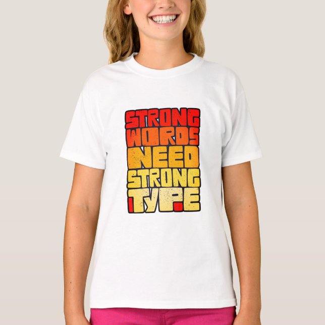 Camiseta Palabras dibujadas a mano Las palabras fuertes nec (Anverso)