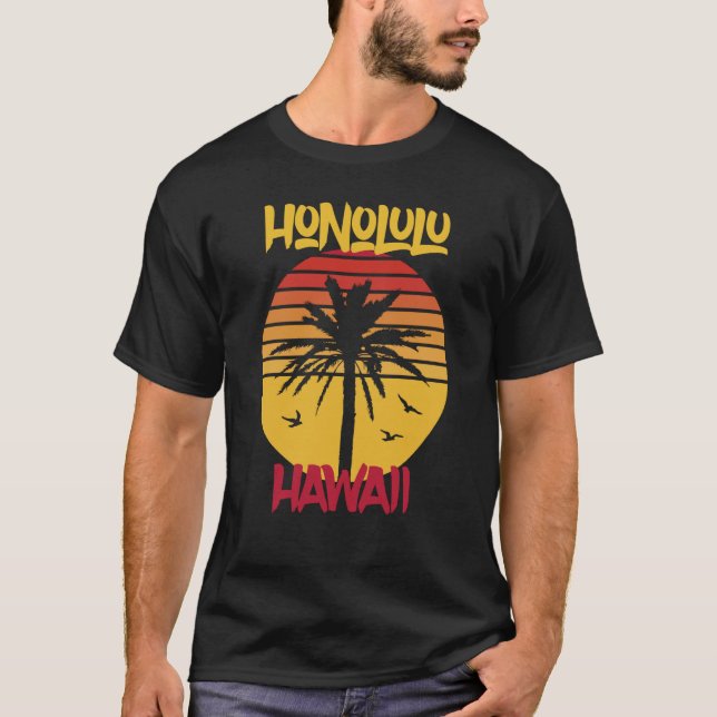 Camiseta Palabras Hawaii Honolulu Océano Surf (Anverso)