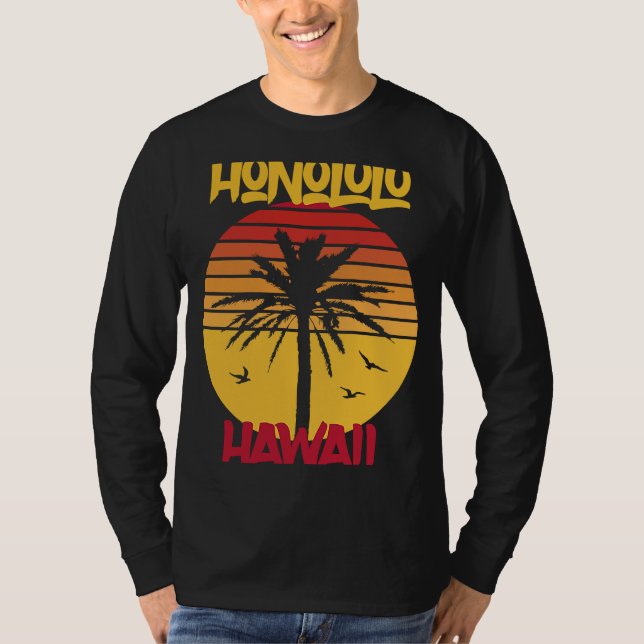 Camiseta Palabras Hawaii Honolulu Océano Surf (Anverso)